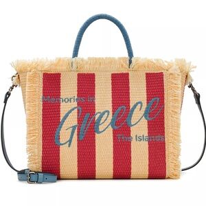 Patricia Nash Specialty Woven Greece Tote in Blue Fog NWT